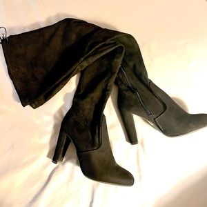 Over the knee black boots